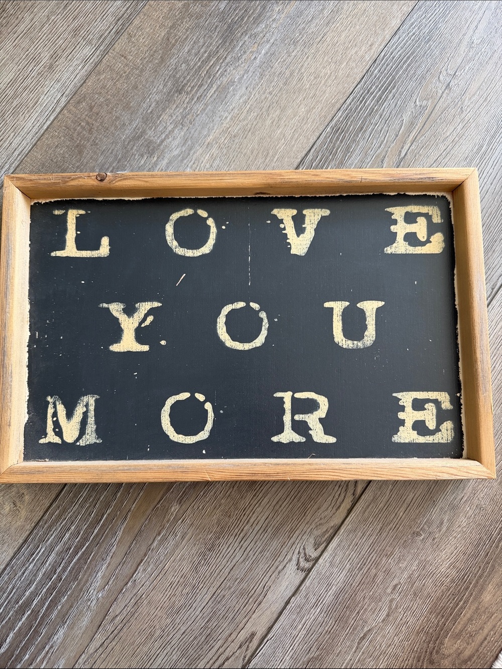 Love You More Black and Cream Framed Wall Sign